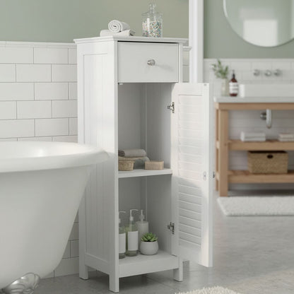 Smalle Badkamerkast met Lade – Vrijstaande Opbergkast voor Badkamer|Praktische Toiletkast