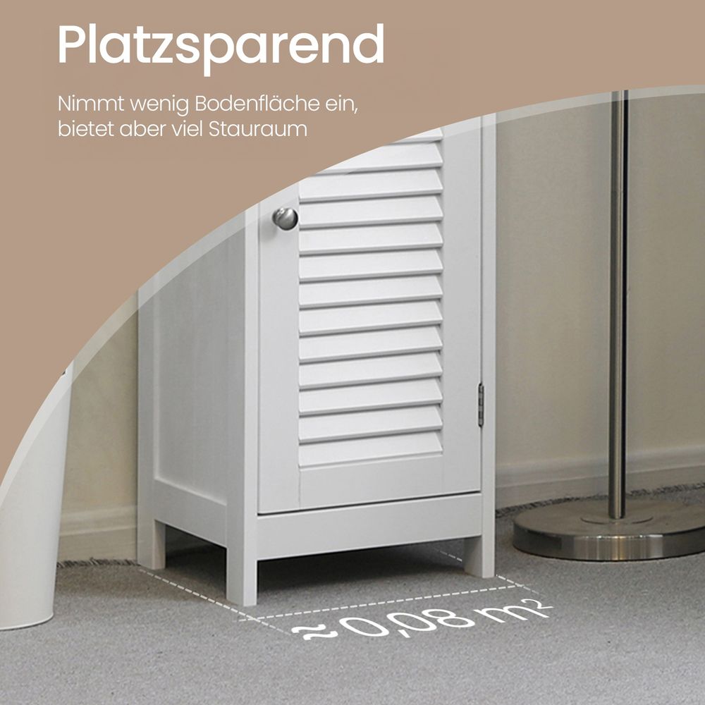 Smalle Badkamerkast met Lade – Vrijstaande Opbergkast voor Badkamer|Praktische Toiletkast