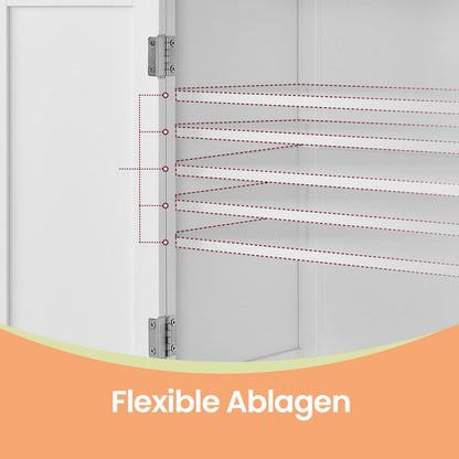 Badkamerkast met 4 deuren – multifunctionele badkamerkast en keukenkast met veel opbergruimte