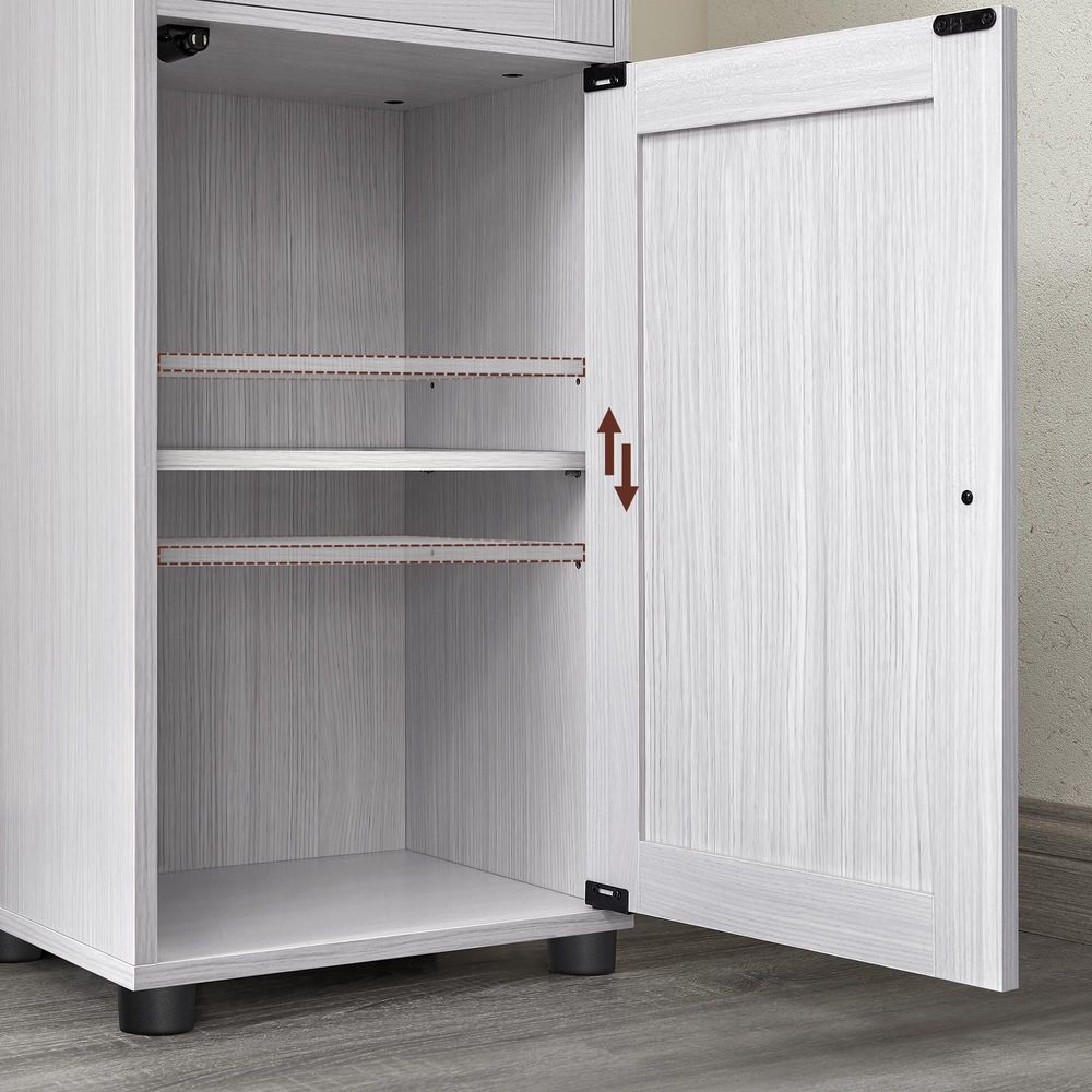 Smalle badkamerkast wit met verstelbare planken – badkamermeubel-opbergkast voor badkamer