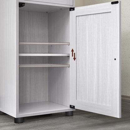 Smalle badkamerkast wit met verstelbare planken – badkamermeubel-opbergkast voor badkamer