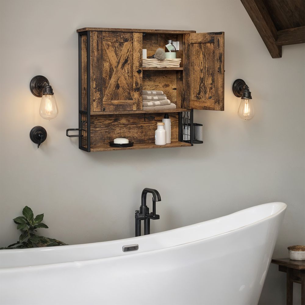 Badkamer Opbergkast voor aan de Wand – Praktische Wandkast voor Badkamer en ToilModerne Badkamer Wandkast met Opbergruimteet|