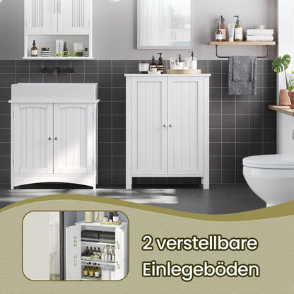 Vrijstaande Badkamerkast – Opbergkast voor Badkamer met Meerdere Opbergruimtes