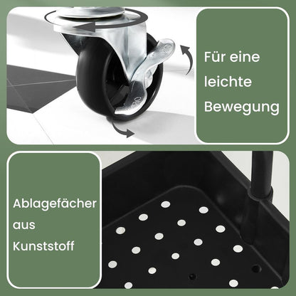 Verrijdbare 3-Laags Serveerkar met Handgreep – Keukentrolley voor Opslag, Serveren en Organisatie