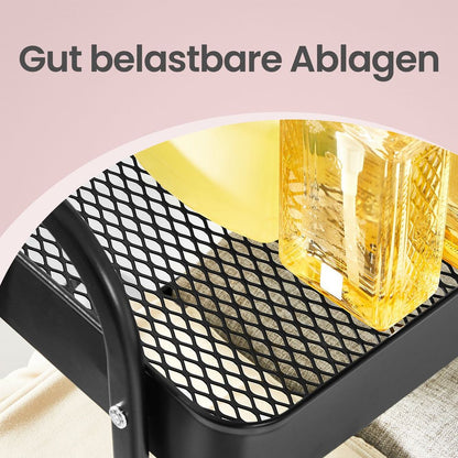 Metalen 3-Laags Trolley op Wielen – Multifunctionele Serveerkar voor Slaapkamer en Huishouding