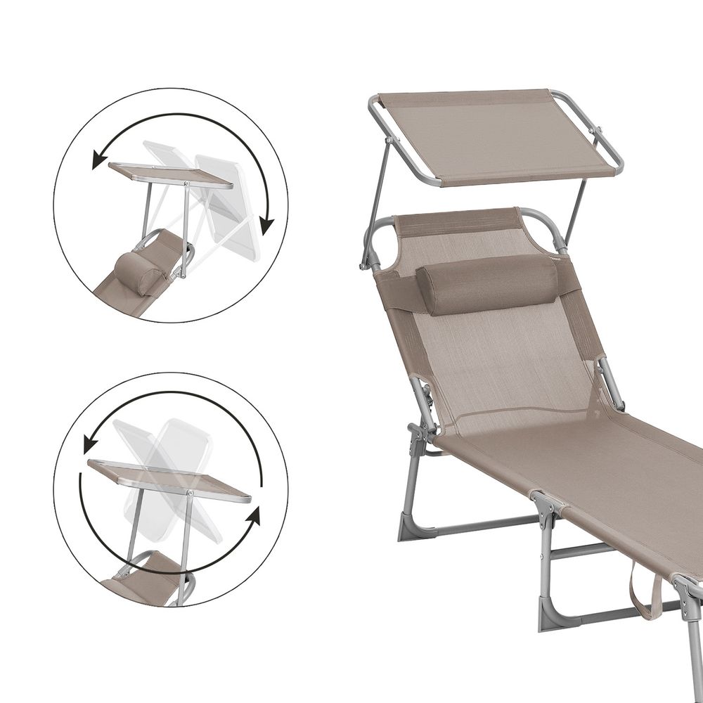 Signature Home Zonneligbed met Verstelbare Rugleuning – Comfortabele Ligstoel voor Tuin, Strand en Balkon, Opvouwbaar & Ergonomisch