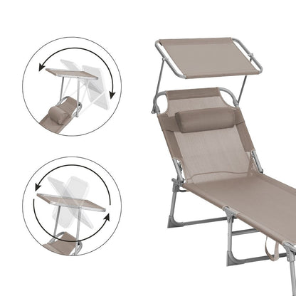 Signature Home Zonneligbed met Verstelbare Rugleuning – Comfortabele Ligstoel voor Tuin, Strand en Balkon, Opvouwbaar & Ergonomisch