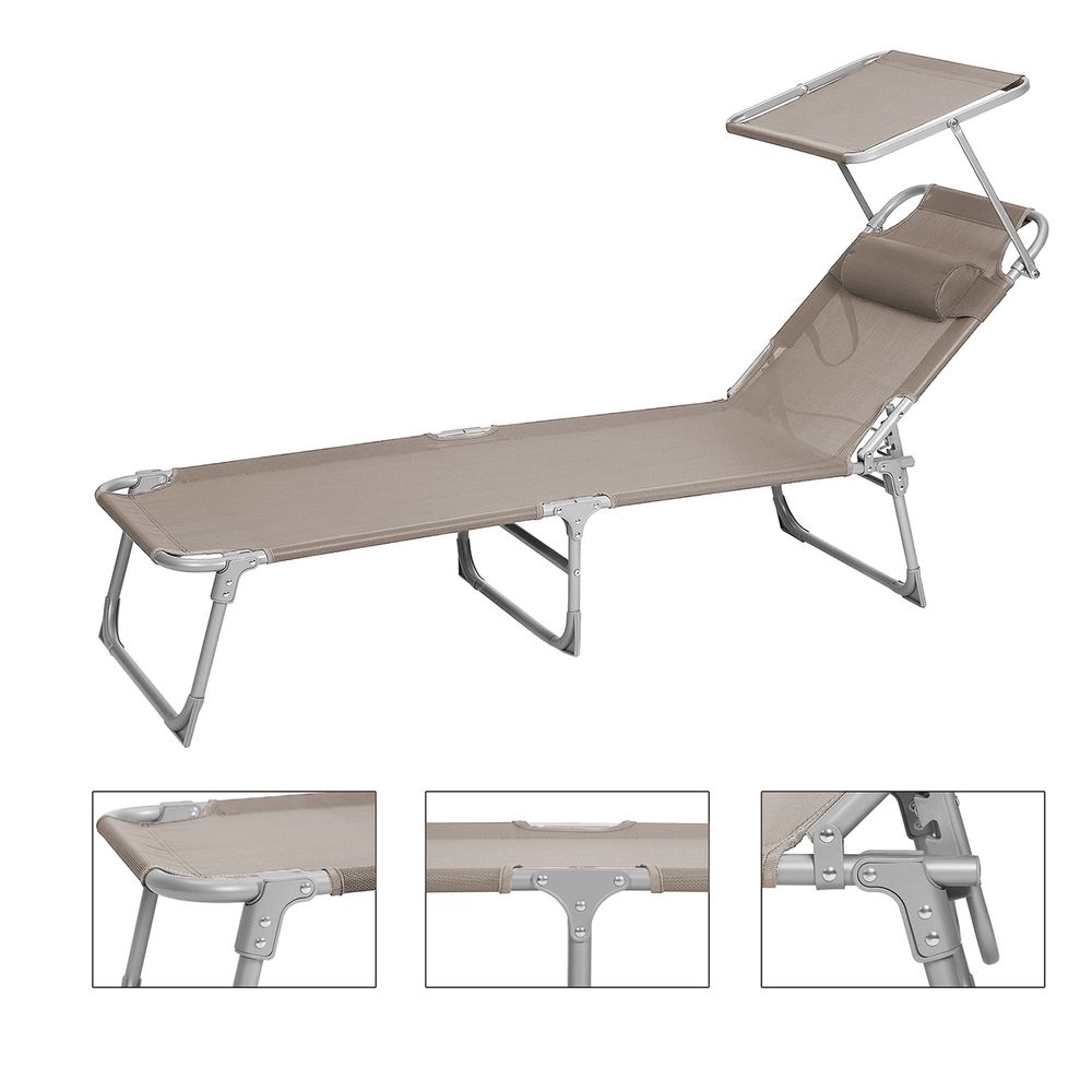 Signature Home Zonneligbed met Verstelbare Rugleuning – Comfortabele Ligstoel voor Tuin, Strand en Balkon, Opvouwbaar & Ergonomisch