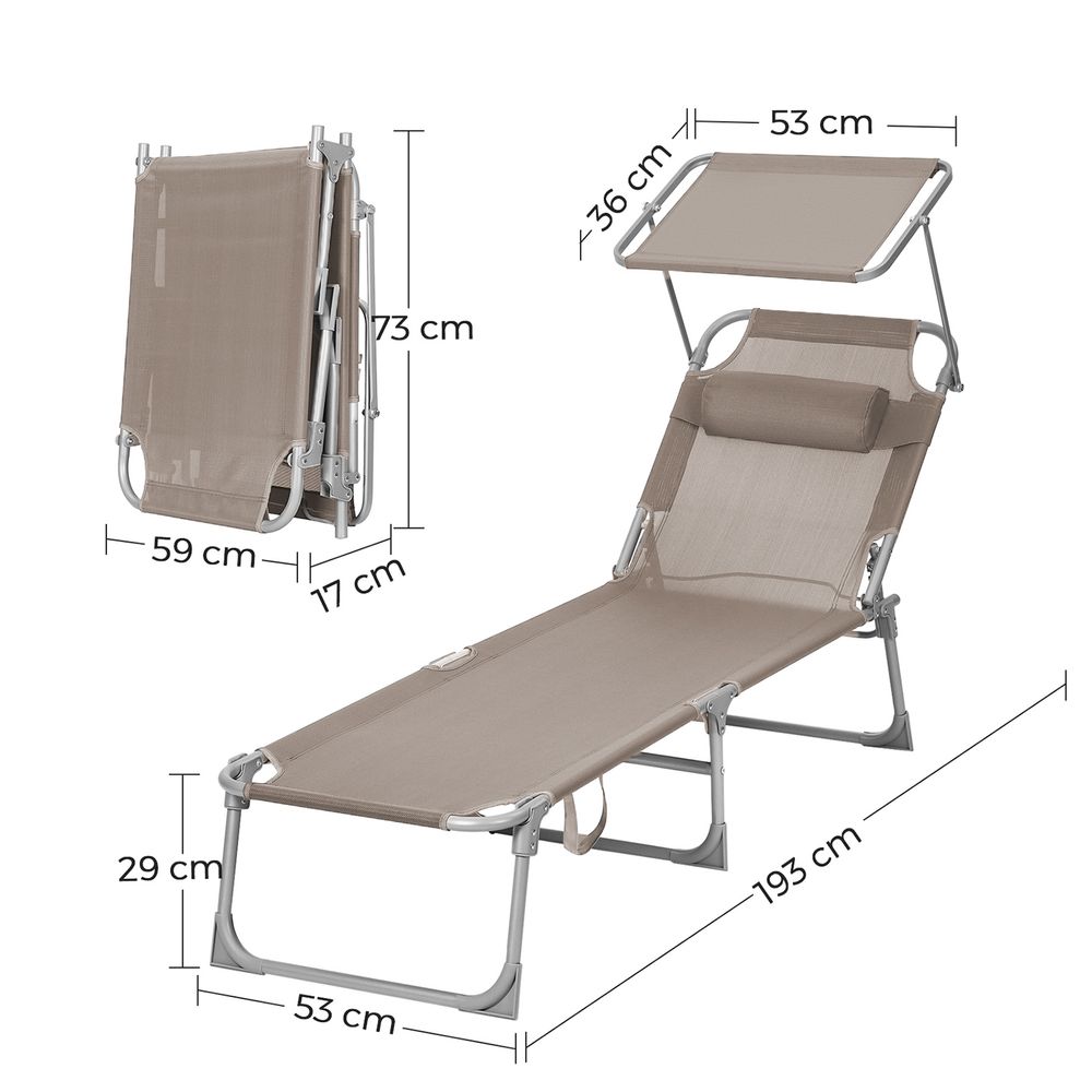 Signature Home Zonneligbed met Verstelbare Rugleuning – Comfortabele Ligstoel voor Tuin, Strand en Balkon, Opvouwbaar & Ergonomisch