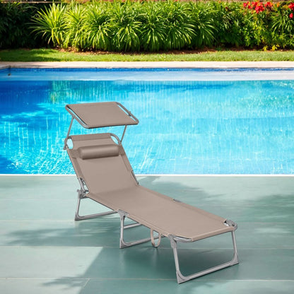 Signature Home Sun Lounger Opvouwbaar – Ligstoel / Deckchair 53 x 193 x 29 cm, Verstelbaar Zonneligbed voor Tuin, Strand en Camping