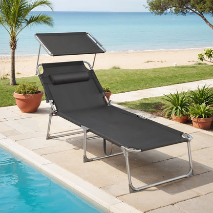 Signature Home Extra Ruime Zonneligstoel 71 x 200 x 38 cm – Opvouwbaar Ligbed voor Tuin & Strand