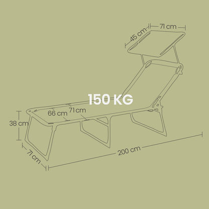 Signature Home Extra Ruime Zonneligstoel 71 x 200 x 38 cm – Opvouwbaar Ligbed voor Tuin & Strand