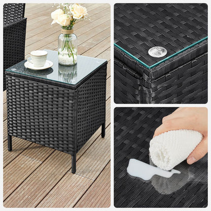 Signature Home Tuinset 3-delig – Tuinmeubelen met Tafel en 2 Stoelen, Balkonset voor Binnen & Buiten