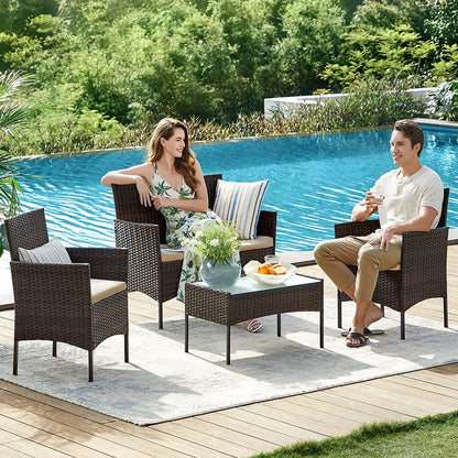 Signature Homee Balkon Meubelset 4-delig – Comfortabele Stoelen met Tafel