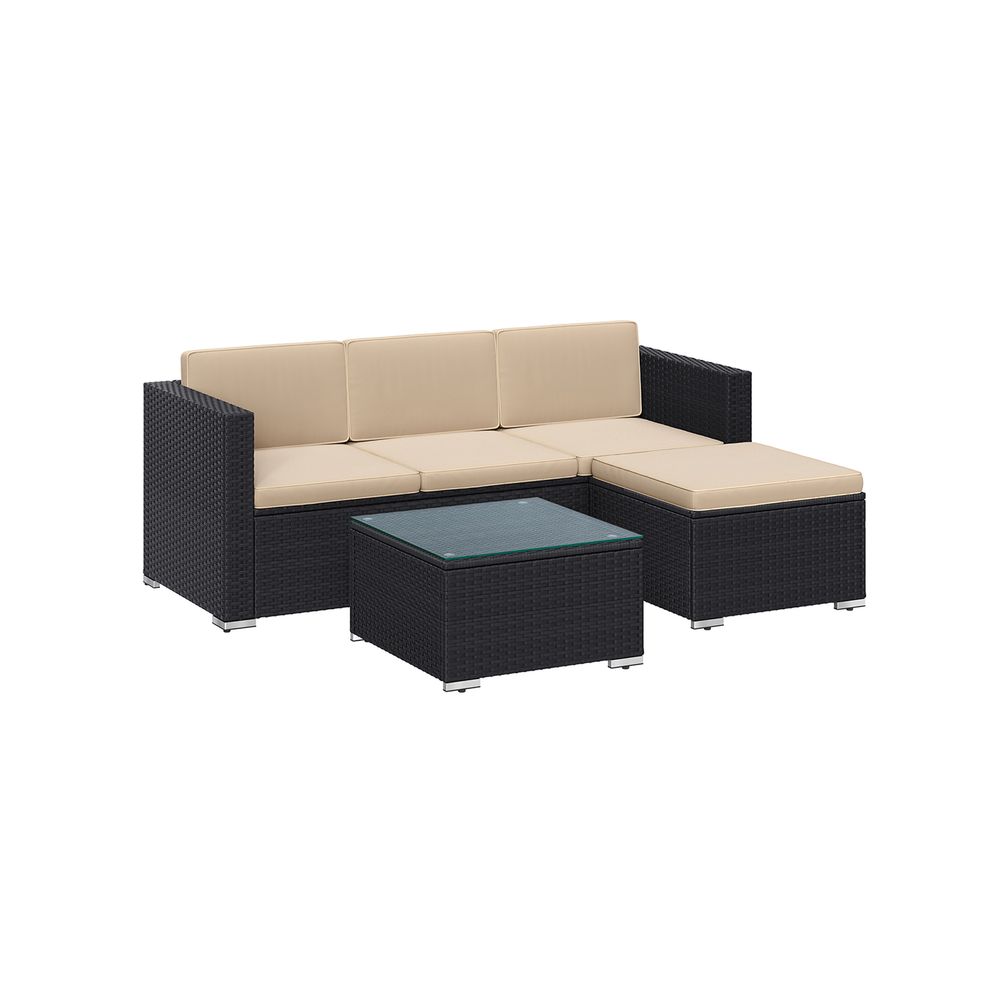 Signature Home Tuinmeubelset met Kussens – Comfortabele Loungeset voor Balkon, Terras en Tuin, Weerbestendig en Modern Design