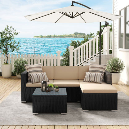 Signature Home Tuinmeubelset met Kussens – Comfortabele Loungeset voor Balkon, Terras en Tuin, Weerbestendig en Modern Design