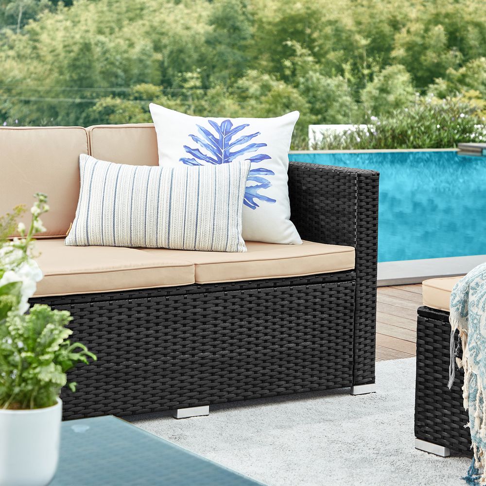 Signature Home Tuinmeubelset met Kussens – Comfortabele Loungeset voor Balkon, Terras en Tuin, Weerbestendig en Modern Design