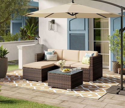 Signature Home Tuinbank met Tafel – Moderne Tuin Sofa Set voor Balkon en Terras, Comfortabel & Weerbestendig Design