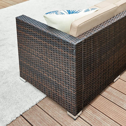 Signature Home Tuinbank met Tafel – Moderne Tuin Sofa Set voor Balkon en Terras, Comfortabel & Weerbestendig Design