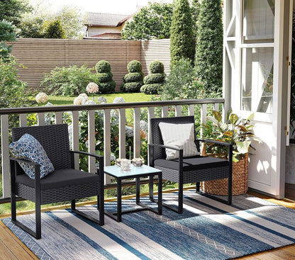 Signature Home Balkon Stoelen met Tafel – Compacte Balkonset voor Terras en Balkon-Praktisch en Comfortabel voor Dagelijks Gebruik