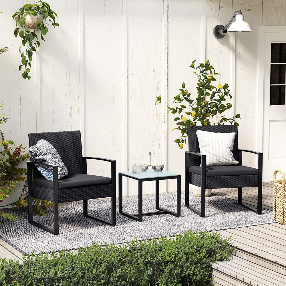 Signature Home Balkon Stoelen met Tafel – Compacte Balkonset voor Terras en Balkon-Praktisch en Comfortabel voor Dagelijks Gebruik