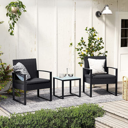 Signature Home Balkon Stoelen met Tafel – Compacte Balkonset voor Terras en Balkon-Praktisch en Comfortabel voor Dagelijks Gebruik