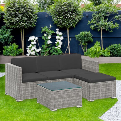 Signature Home Tuinmeubelset van PE Polyrattan – Balkon & Patio Meubelen, Weerbestendige Loungeset voor Tuin en Terras