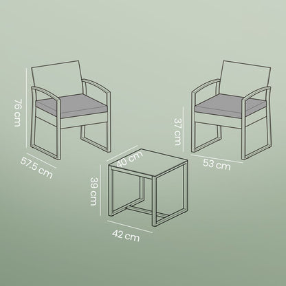 Signature Home Polyrattan Balkonset – Tuinmeubelset van PE Rotan, Weerbestendige Balkon Meubels voor Tuin, Terras en Balkon