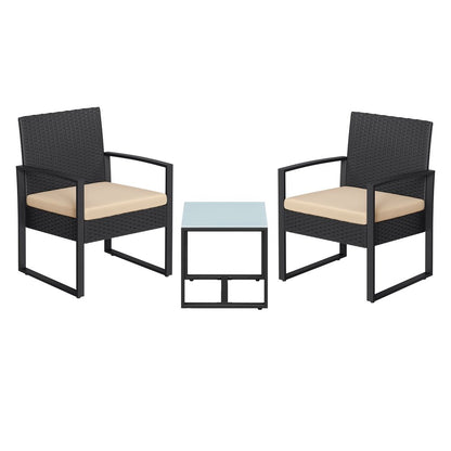 Signature Home Polyrattan Balkonset – Tuinmeubelset van PE Rotan, Weerbestendige Balkon- en Tuinmeubelen voor Terras en Buiten