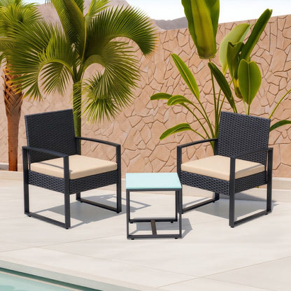 Signature Home Polyrattan Balkonset – Tuinmeubelset van PE Rotan, Weerbestendige Balkon- en Tuinmeubelen voor Terras en Buiten