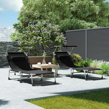 Signature Home Zonneligbed Zwart met Hoes – Opvouwbare Ligstoel voor Tuin en Strand, Verstelbaar & Weerbestendig