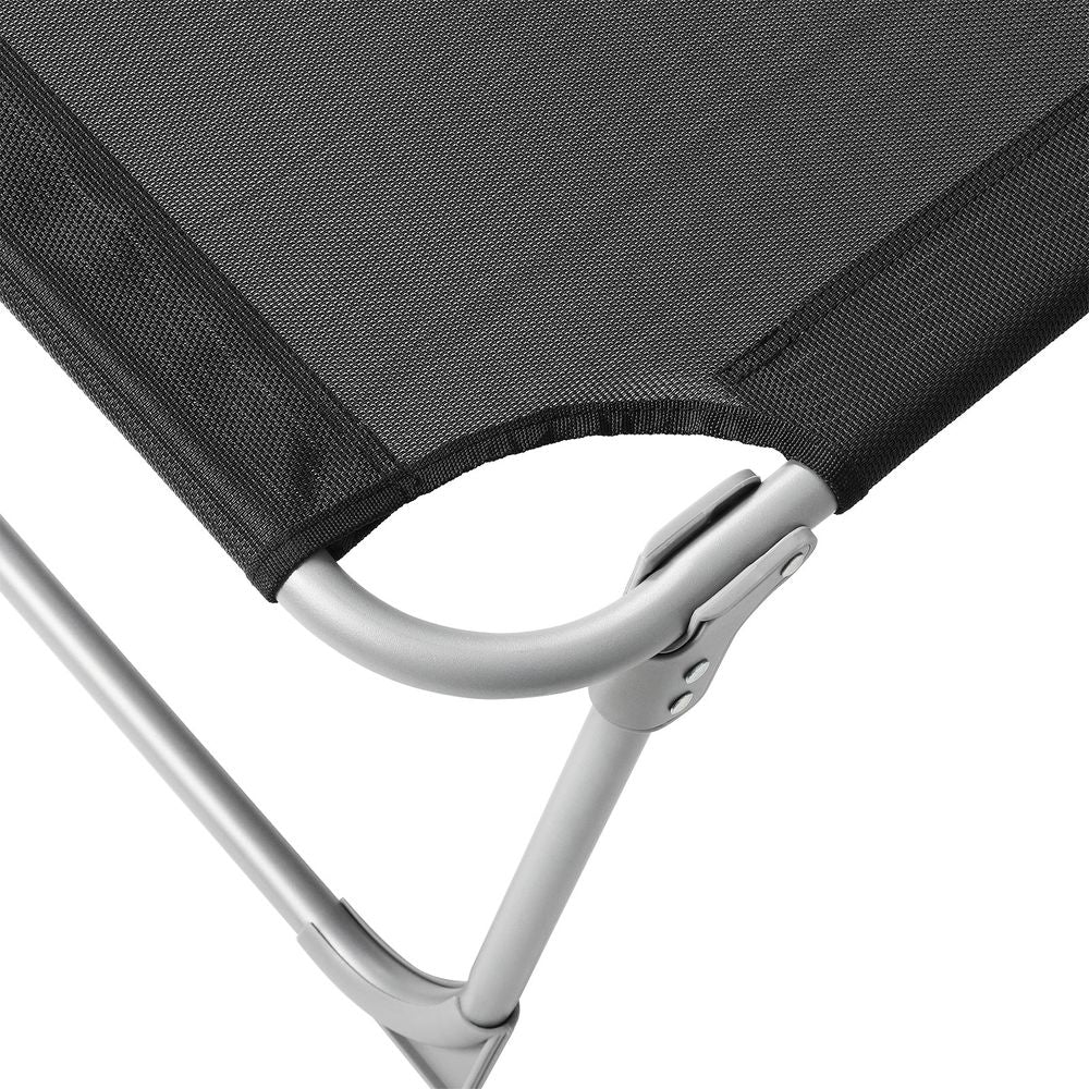 Signature Home Zonneligbed Antraciet/Grijs met Zijpaneel – Opvouwbare Ligstoel, Verstelbaar & Weerbestendig voor Tuin, Strand en Camping
