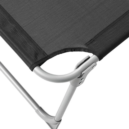 Signature Home Zonneligbed Antraciet/Grijs met Zijpaneel – Opvouwbare Ligstoel, Verstelbaar & Weerbestendig voor Tuin, Strand en Camping