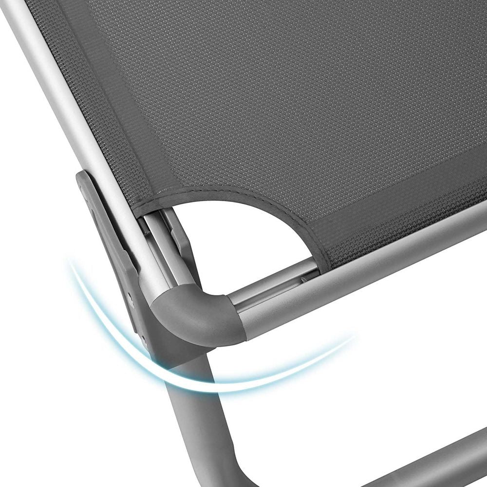 Signature Home Tuinligstoel met Zonnescherm – Comfortabele Ligstoel voor Tuin en Terras