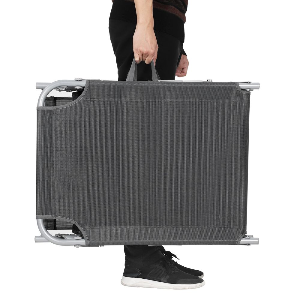 Signature Home Outdoor Ligstoel met Hoofdsteun en Zonnescherm – Duurzame Tuinmeubelen