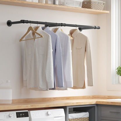 Signature Home Wandgemonteerde Kledingstang – Metalen Kledingrail voor Wandmontage in Slaapkamer, Hal of Wasruimte