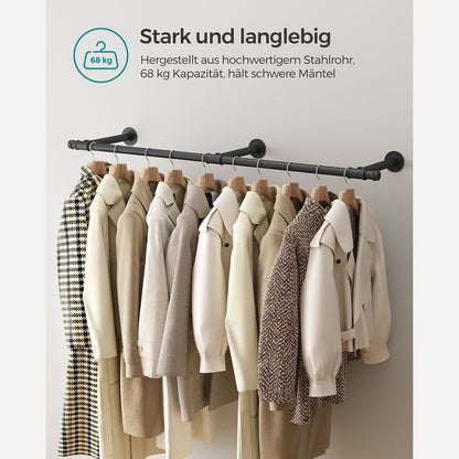 Signature Home Wandgemonteerde Kledingstang – Metalen Kledingrail voor Wandmontage in Slaapkamer, Hal of Wasruimte