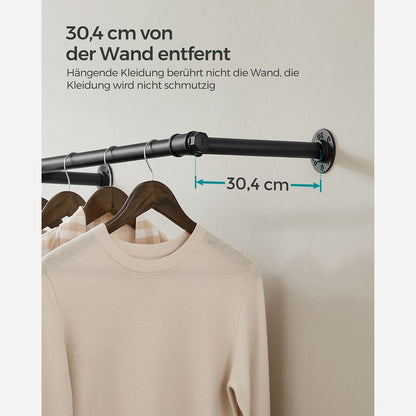 Signature Home Wandgemonteerde Kledingstang – Metalen Kledingrail voor Wandmontage in Slaapkamer, Hal of Wasruimte