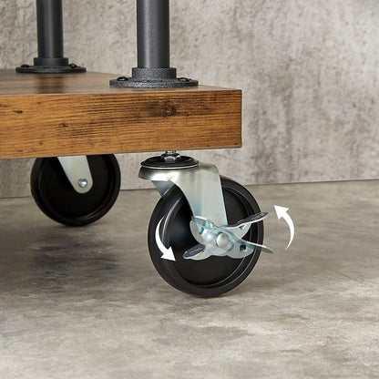 Signature Home Industriële Garderobekast – Kledingrek met Kledingstang en Draadplanken-Metalen KastMetalen Kast met Draadplanken