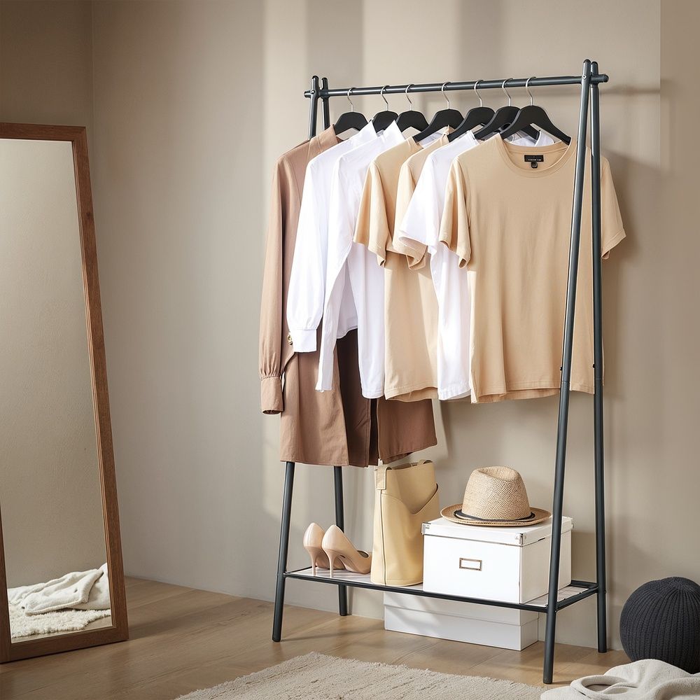 Signature Home Kledingrek met Hangstang – Vrijstaand Garderoberek voor Kleding, Jassen en Jurken