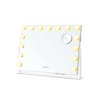 Hollywood spiegel met verlichting - make up spiegel - drie lichtstanden - wit