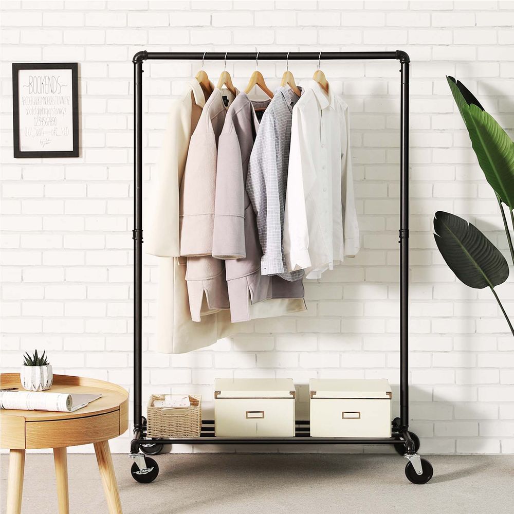 Signature Home Heavy-Duty Kledingrek Industrieel – Robuust Kledingrek met Metalen Frame voor Slaapkamer, Hal of Wasruimte
