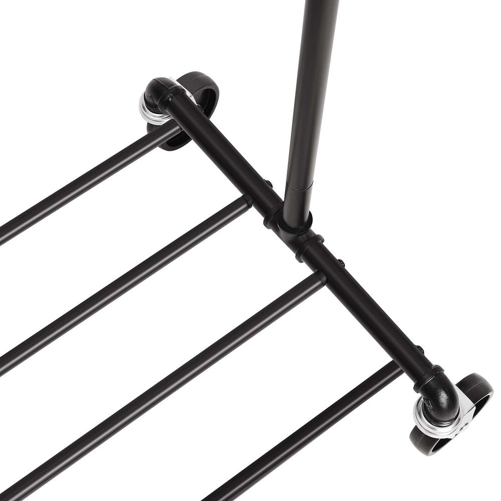 Signature Home Heavy-Duty Kledingrek Industrieel – Robuust Kledingrek met Metalen Frame voor Slaapkamer, Hal of Wasruimte