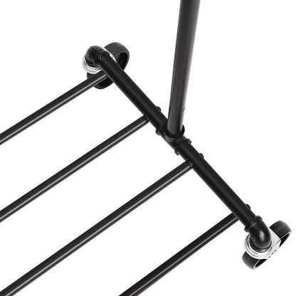 Signature Home Heavy-Duty Kledingrek Industrieel – Robuust Kledingrek met Metalen Frame voor Slaapkamer, Hal of Wasruimte