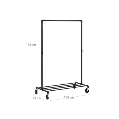 Signature Home Heavy-Duty Kledingrek Industrieel – Robuust Kledingrek met Metalen Frame voor Slaapkamer, Hal of Wasruimte