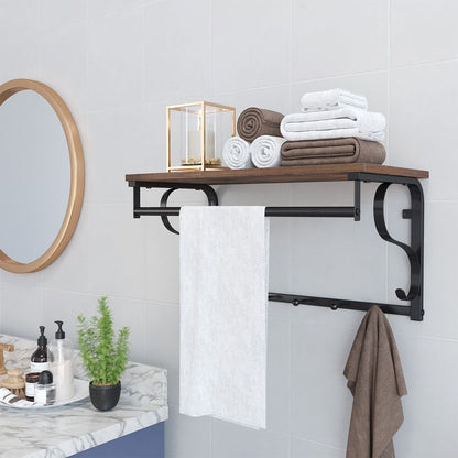 Signature Home Wandgarderobe Industrieel – Kapstok met Plank en Haken, Industrieel Design