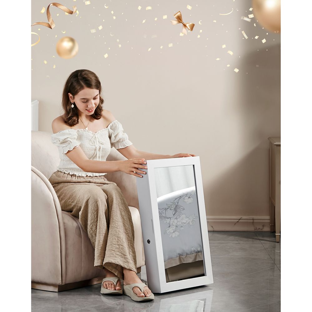 Crewe Design Hangende Sieradenkast met Spiegel en Multifunctionele Indeling – Perfect voor Kettingen, Ringen, Armbanden en Accessoires