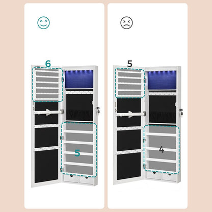 Modena Sieradenkast voor aan de Deur – Frameloos Design-Ruimtebesparende Hangende Sieradenkast Zonder Frame