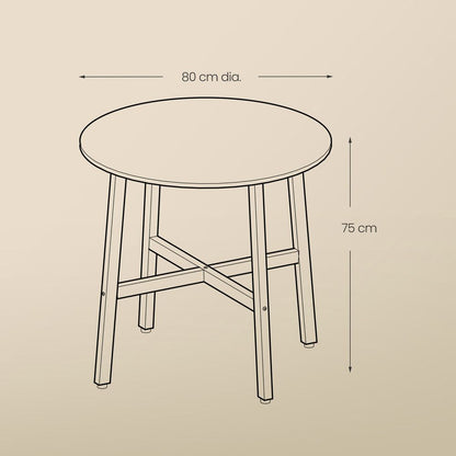 Ronde Tafel 80 x 75 cm – Ideaal voor Keuken of Eethoek