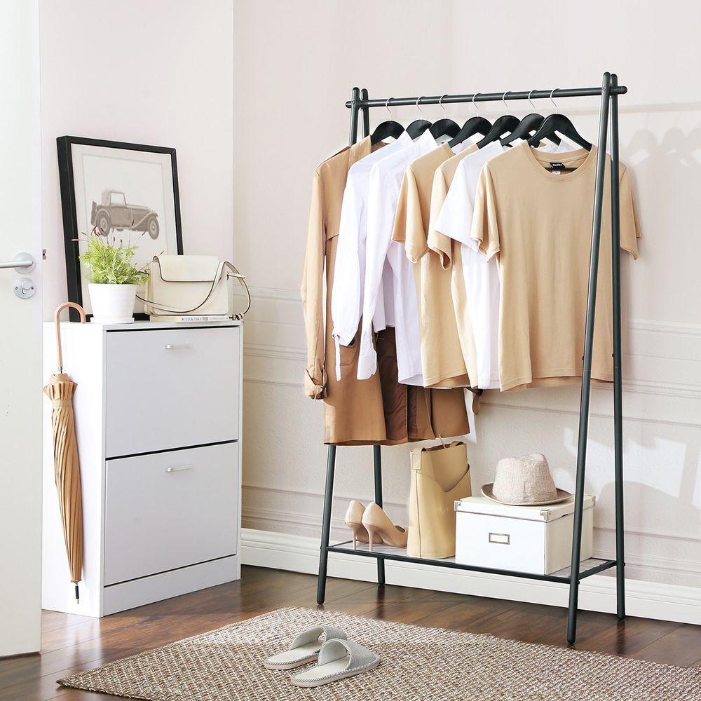 Signature Home Kledingrek met Kledingstang – Metalen Garderoberek voor Kleding en Jassen – Stevig Kledingrek